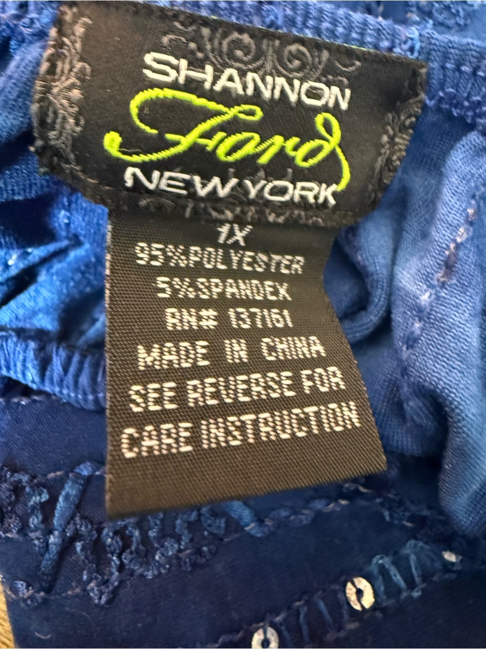 Shannon Ford Royal Blue Embellished Women's Tunic Size 1X - Picture 7 of 8